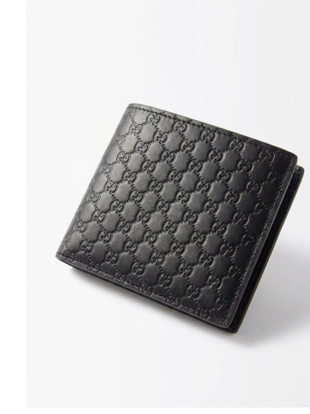 Gucci Black Embossed Leather Card Holder
